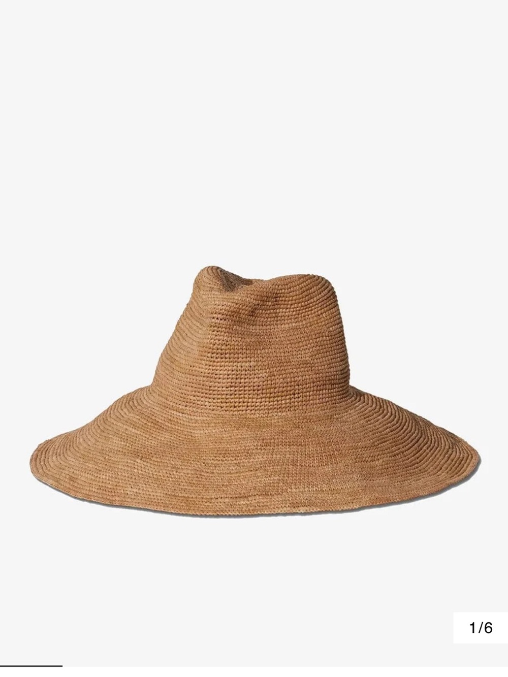 brand new; Janessa Leone Waverly Wide-Brim Straw Hat - Natural Brown